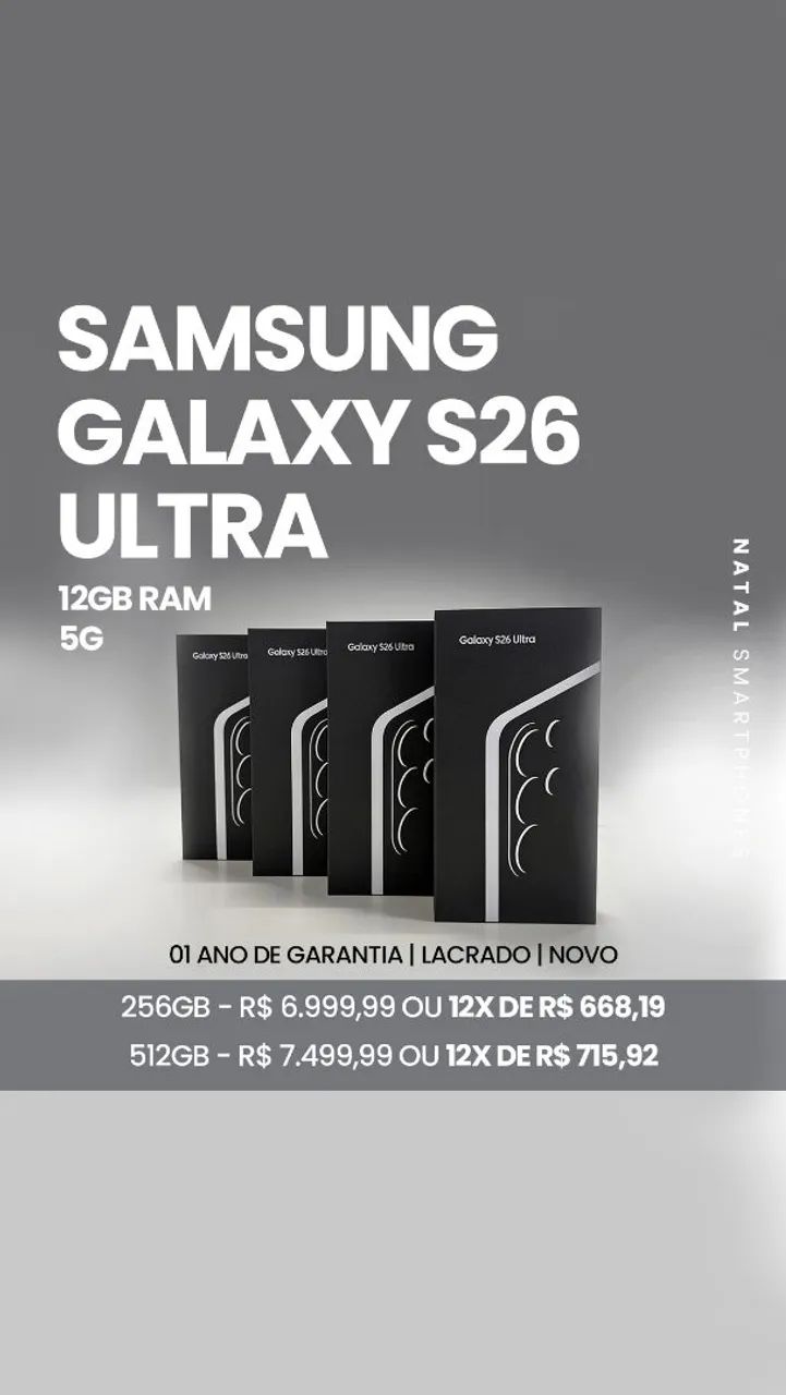 SAMSUNG GALAXY S26 ULTRA, LACRADOS+NOTA FISCAL+GARANTIA DE UM ANO