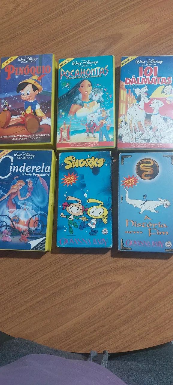 Vhs Walt Disney pinoquio,Pocahontas, 101 Dálmatas, Cinderela, Snorks e A história sem Fim. - Foto 2