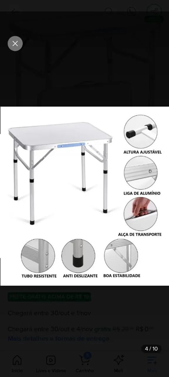 Mesa de alumínio  - Foto 2