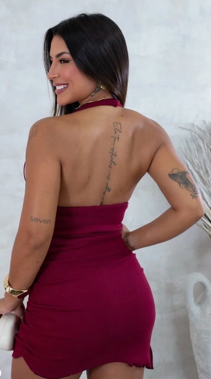 Vestido vinho. - Foto 2