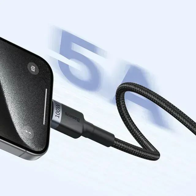 Kit com 2 cabos USB-C para USB C Baseus 100w / 5 amperes / 2 metros cada cabo - Foto 2
