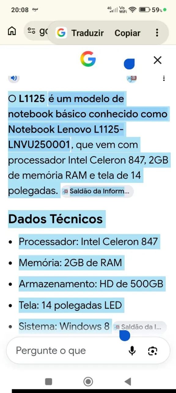 Lenovo 1125 500gb 2gb ram led 14   - Foto 5
