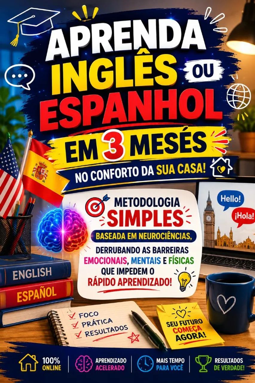 Inglês e espanhol VOU NA SUA CASA!