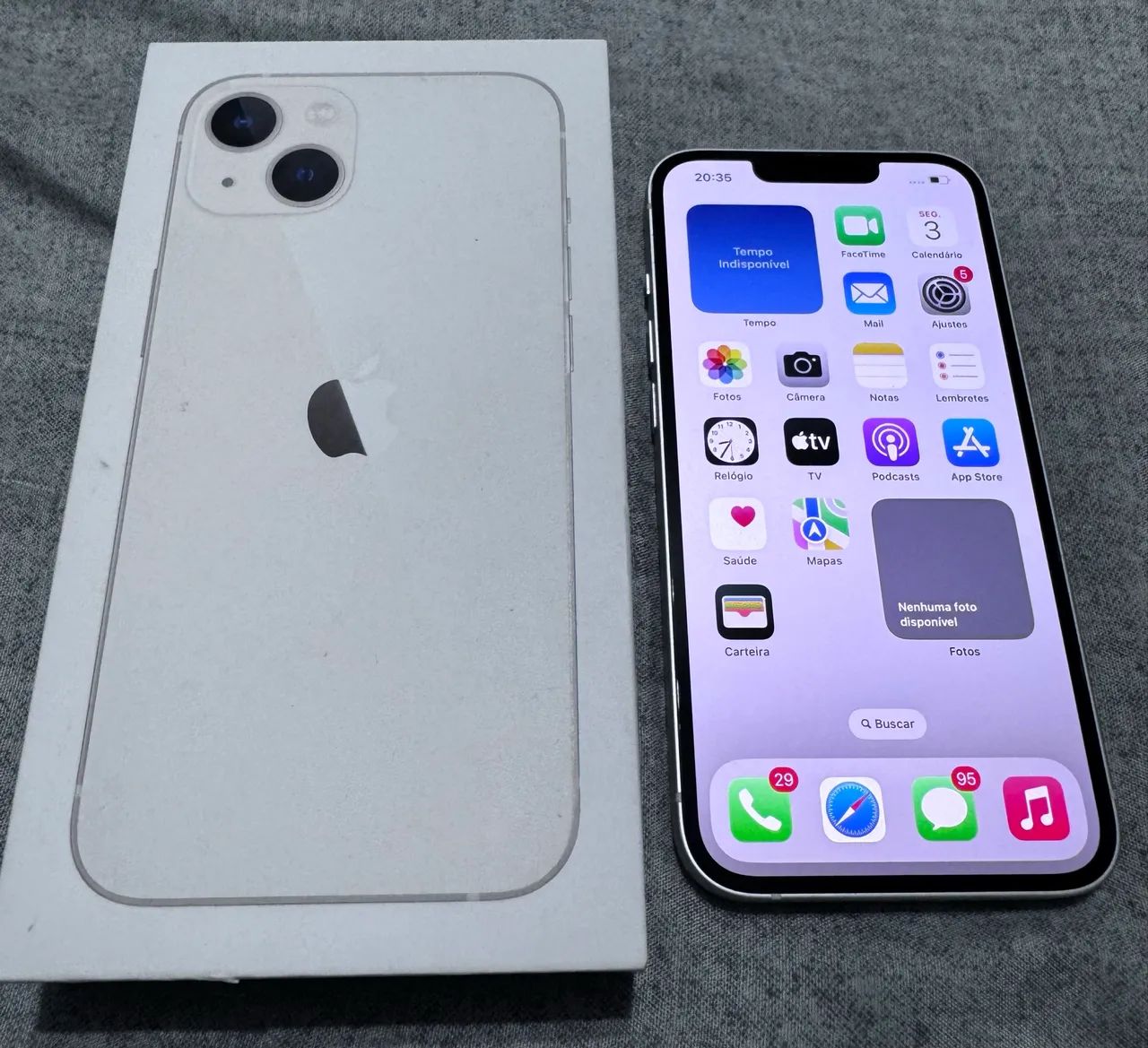 IPHONE 13 128gb BRANCO BATERIA 100% ORIGINAL