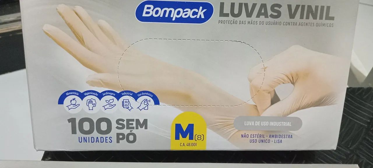Luva de vinil sem pó - Foto 2
