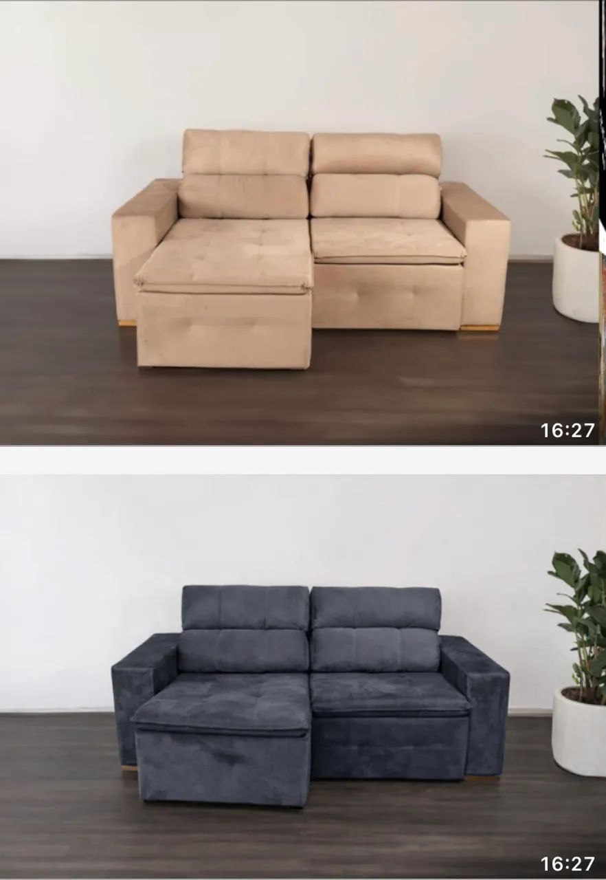 Sofá retrátil e reclinável 