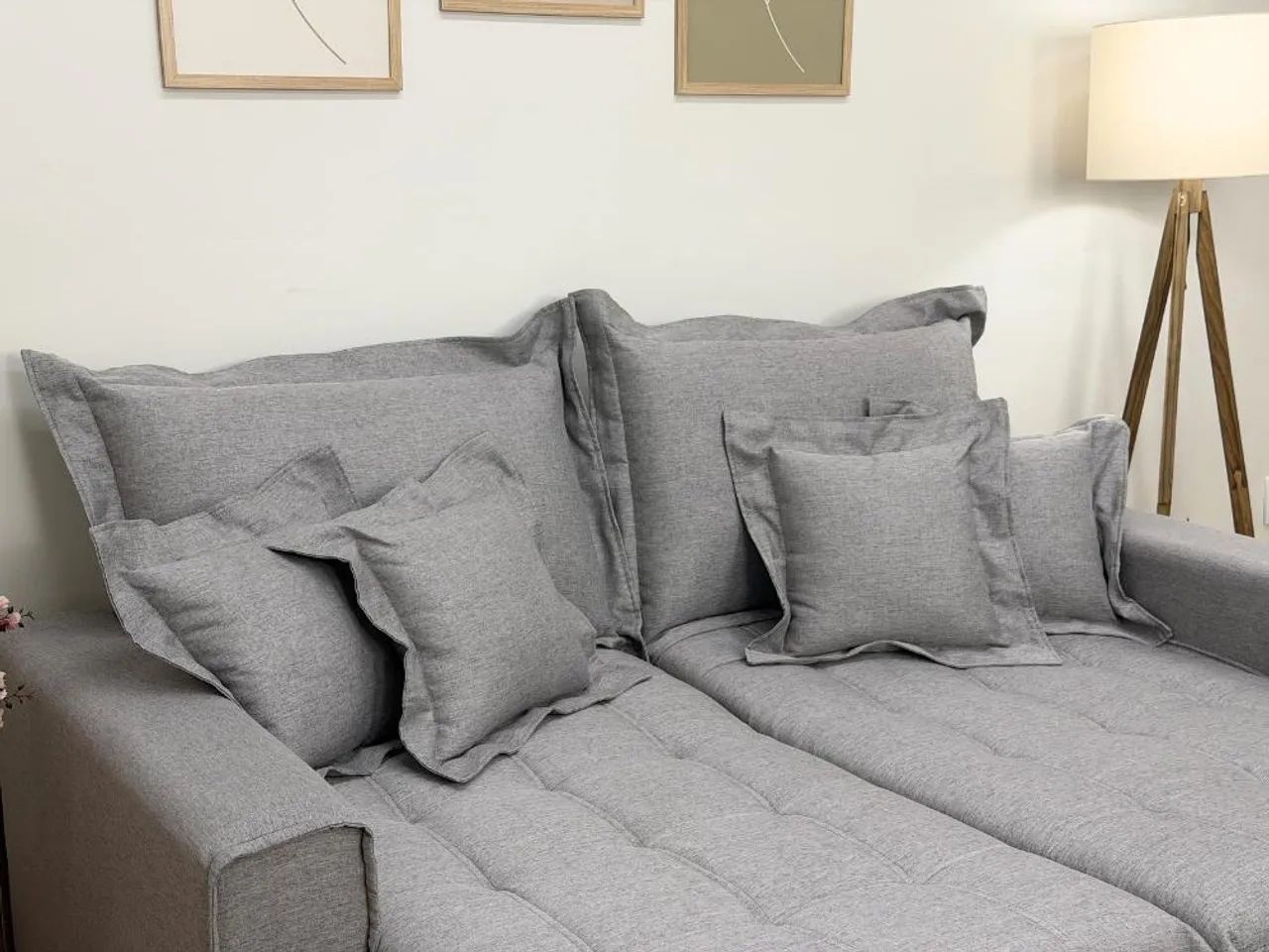 Sofá Cama Retrátil Reclinável  2.80m D33 e Molas Bonnel l87 - Foto 3