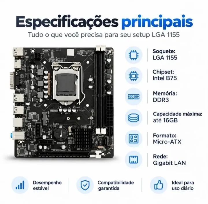 Placa mãe  Usb 3.0  internet ultra rapida 1000mb com NVME - Foto 5