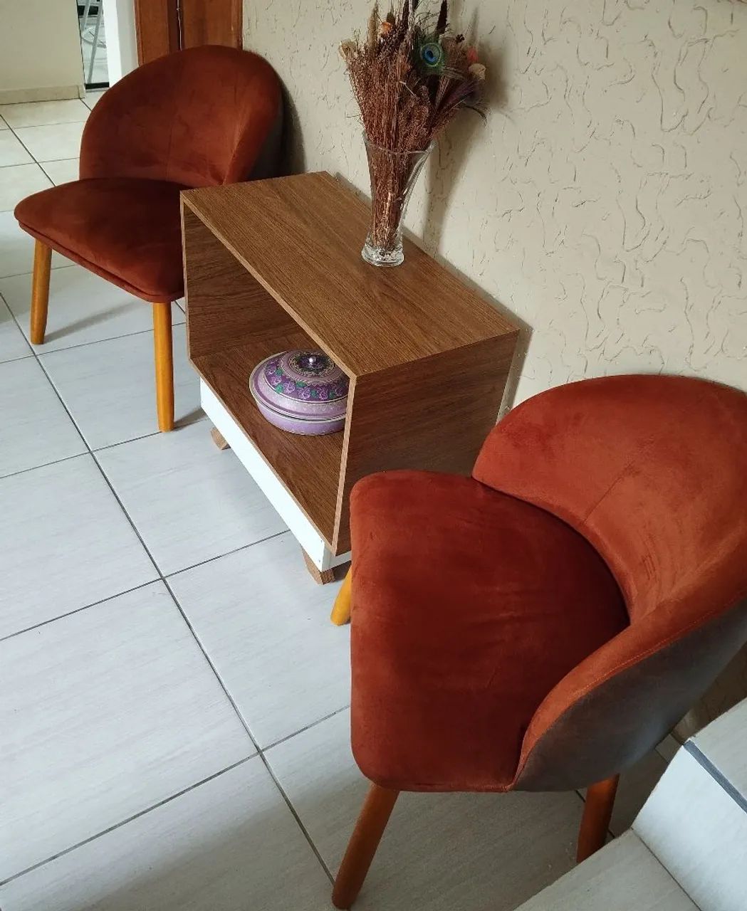 Kit 2 Poltronas Suede Aveludado! Sem Uso!