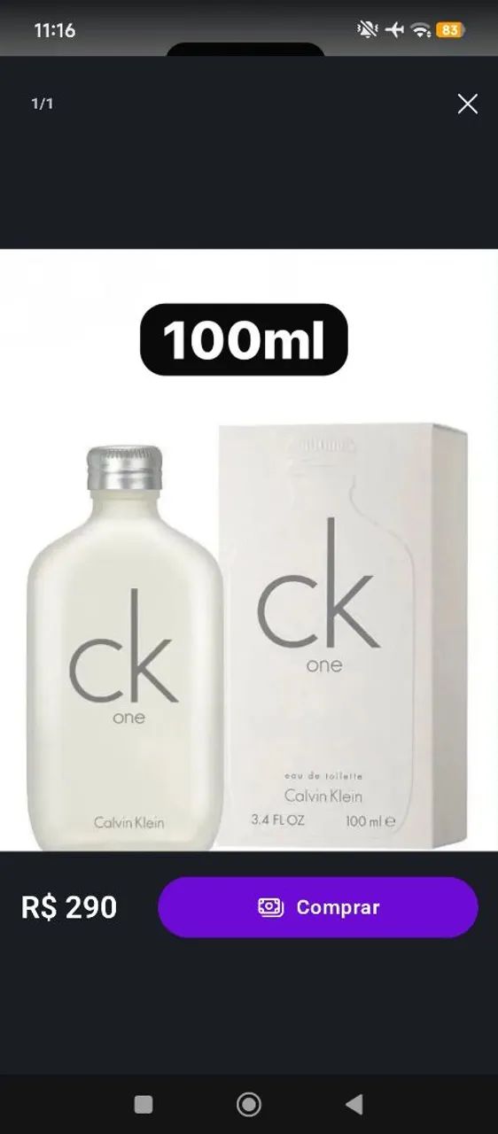 Calvin Klein one 100ml