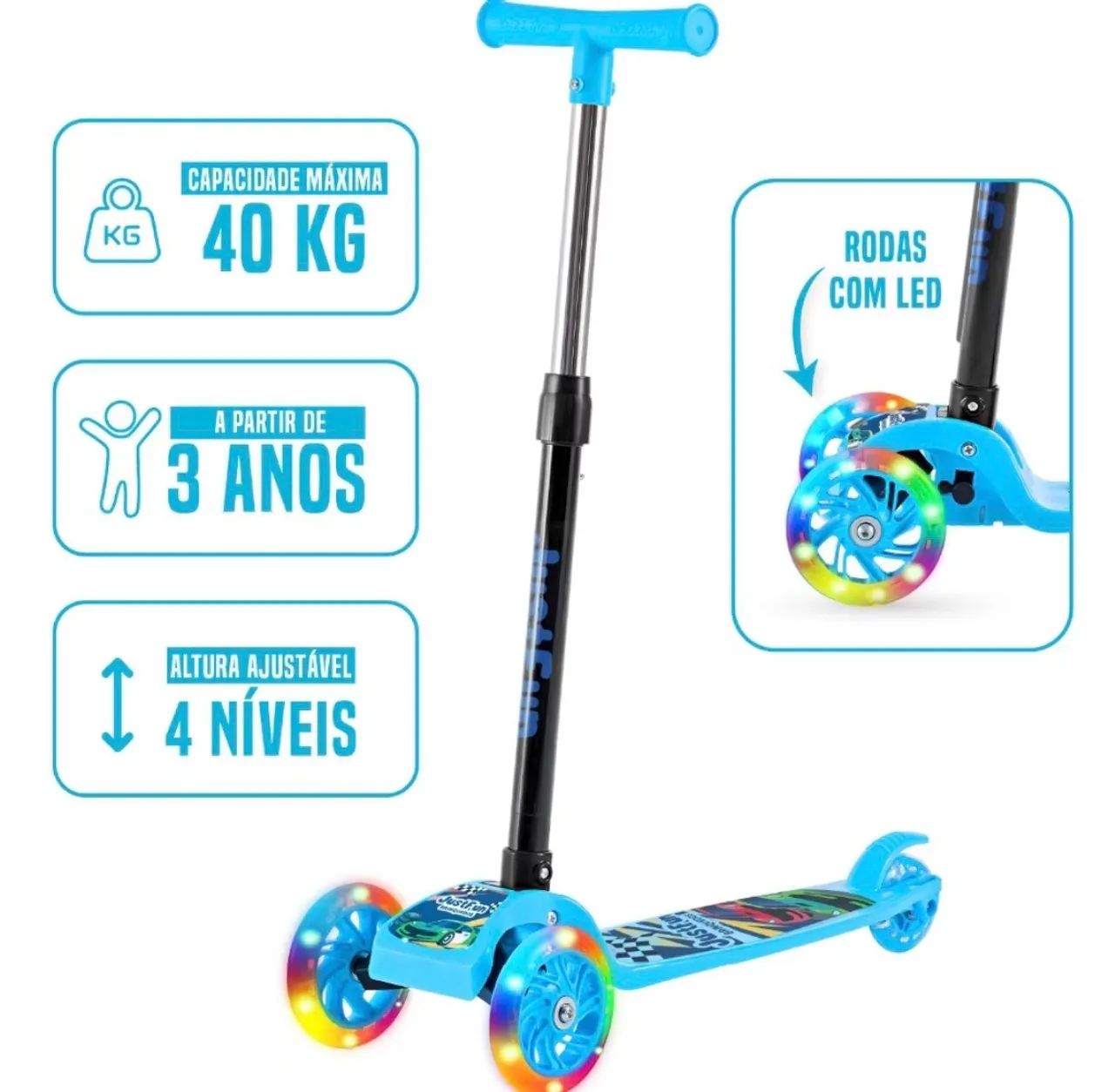 PATINETE INFANTIL COM LED - Foto 2