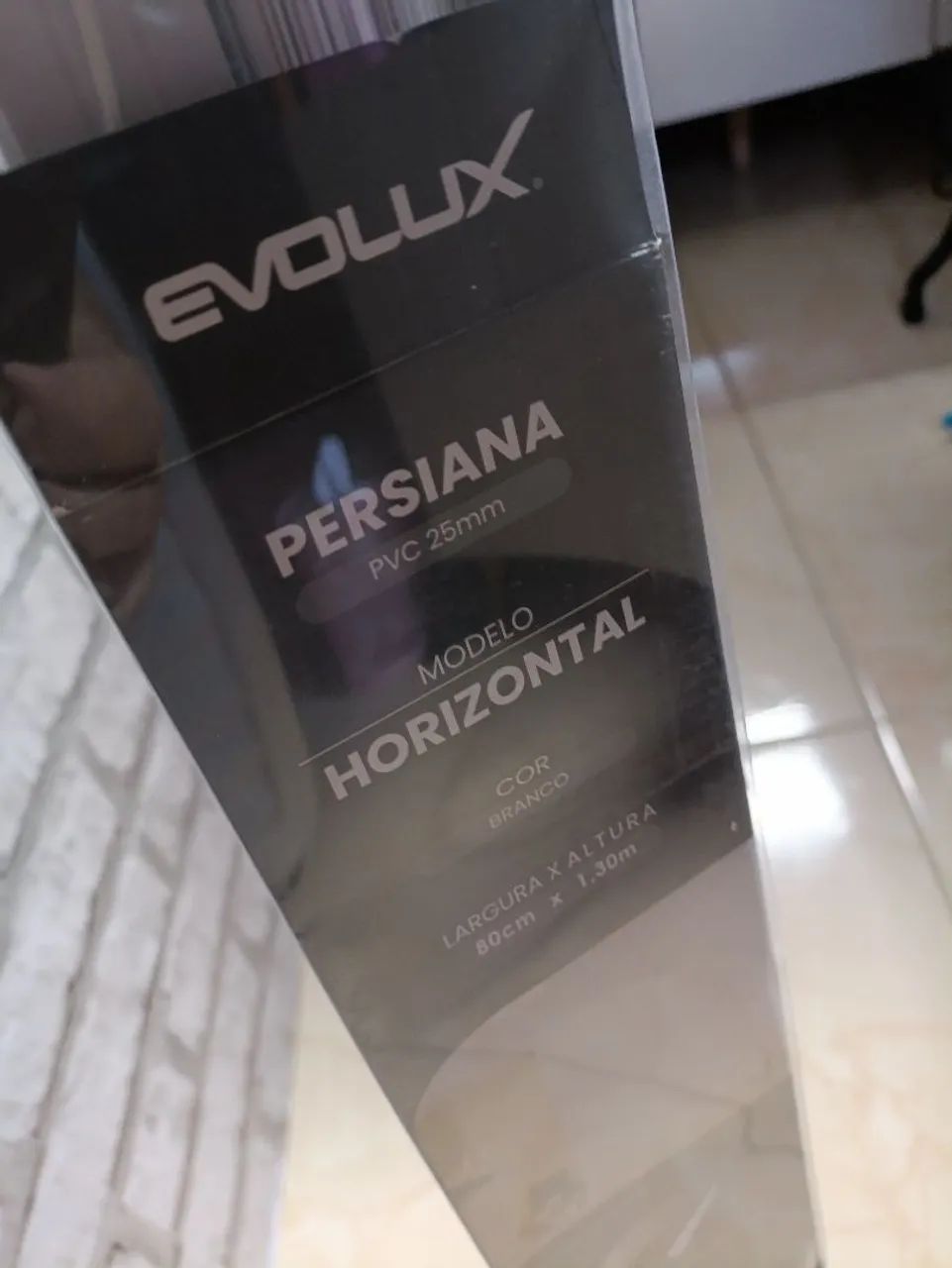 Persiana evolux horizontal branca 80 x 130