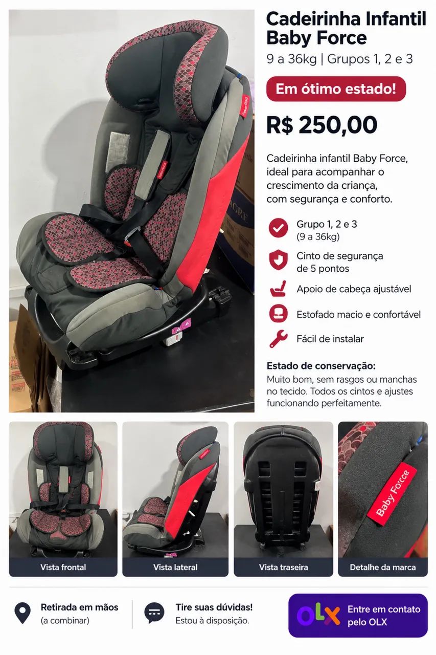 Cadeirinha Infantil Baby Force