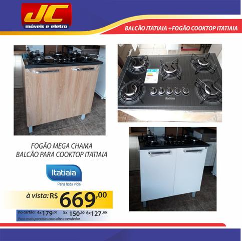 Cooktop itatiaia mega chama mais balcão itatiaia em mdp