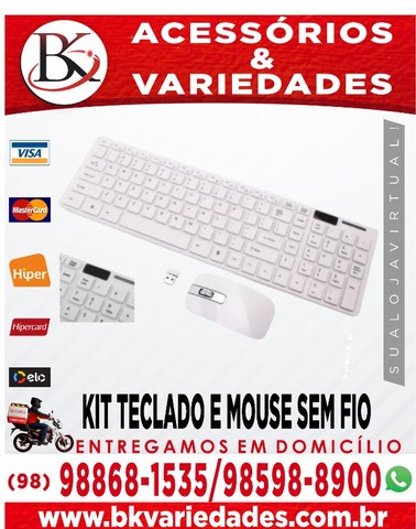 Kit Teclado e Mouse Sem Fio -  (Loja BK Variedades)
