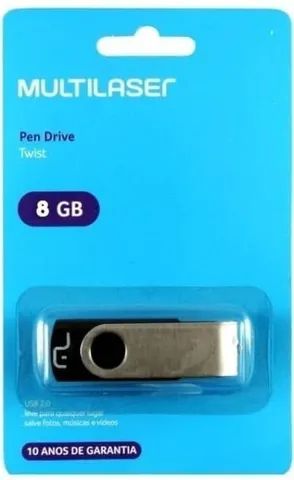 Pen Drive Twist 8gb Usb Preto Multilaser Pd587