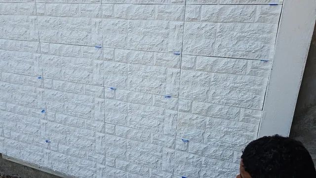 Revestimento Cimentício Lajota Medieval 56x28 Branco  - Foto 4
