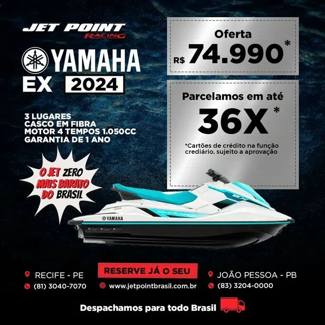 JET SKI YAMAHA EX 2024, O Jet Novo Mais Barato do Brasil, Parcelamos ...