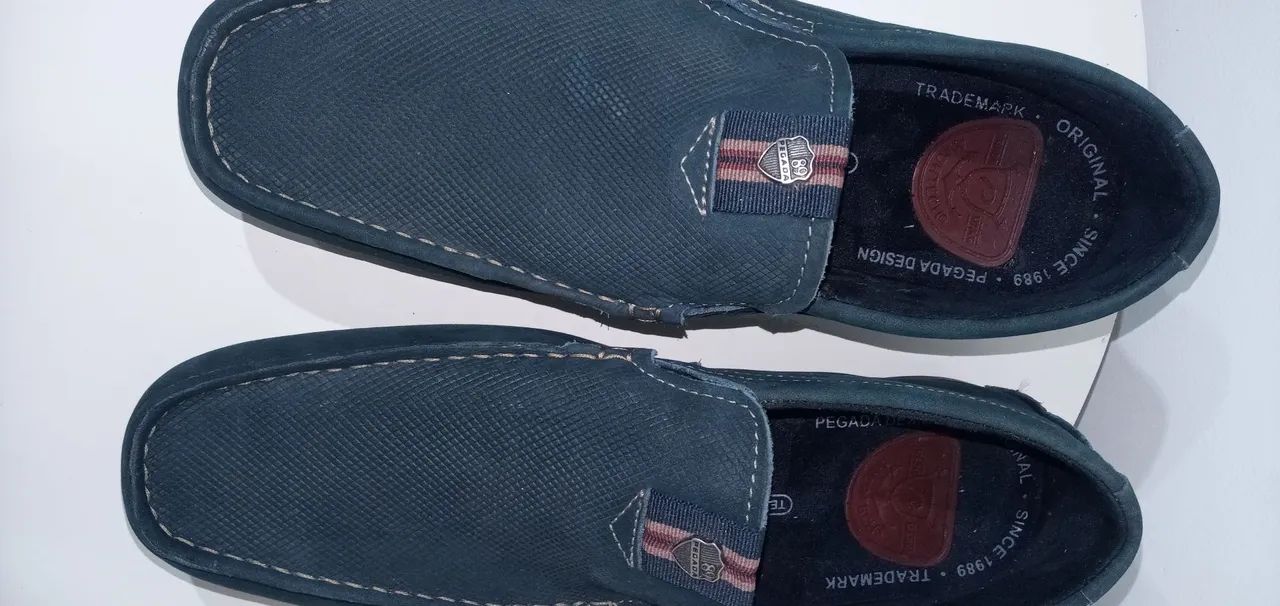 Mocassim em couro Pegada( masculino) cor: azul marinho/ Tam. 39 ( Novo) na caixa. - Foto 4