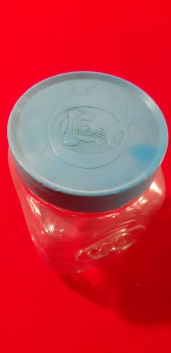 Jarro de Vidro Vintage Quaker  com Tampa Azul - Foto 2