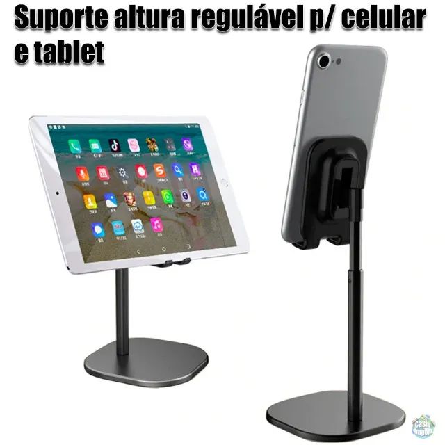 Suporte com altura regulável para celular e tablet
