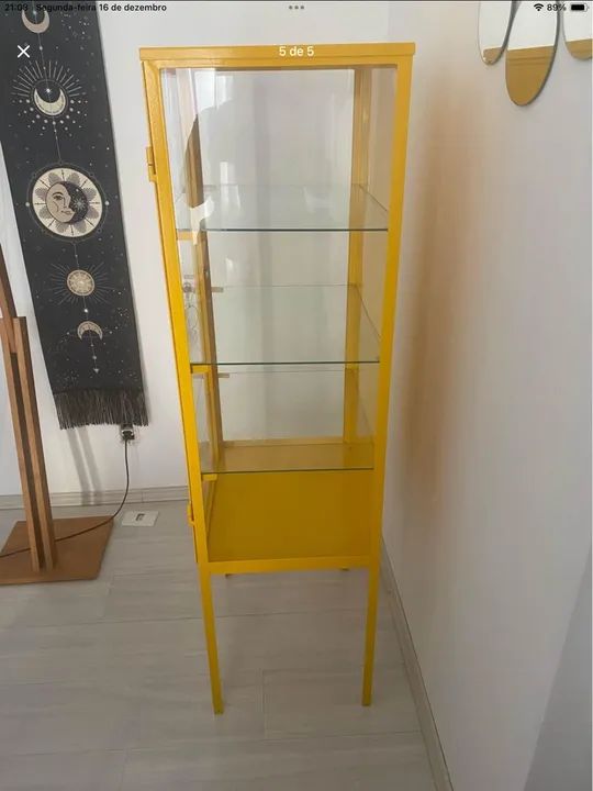 Cristaleira retrô de vidro amarelo - Foto 3