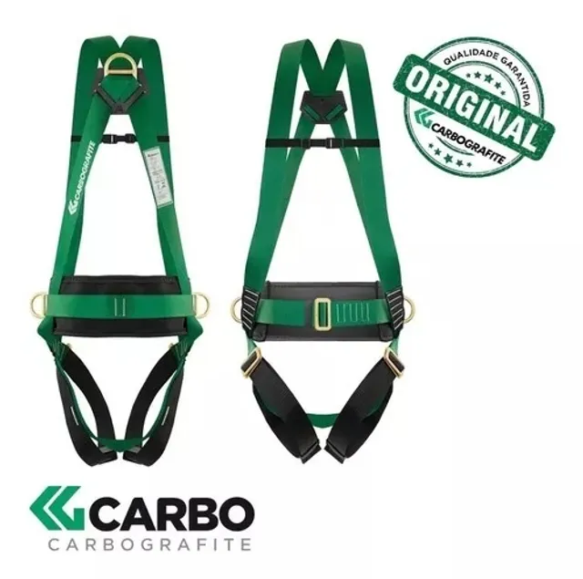 Conjunto cinto paraquedista Carbografite - Cinturão e talabarte USADO 