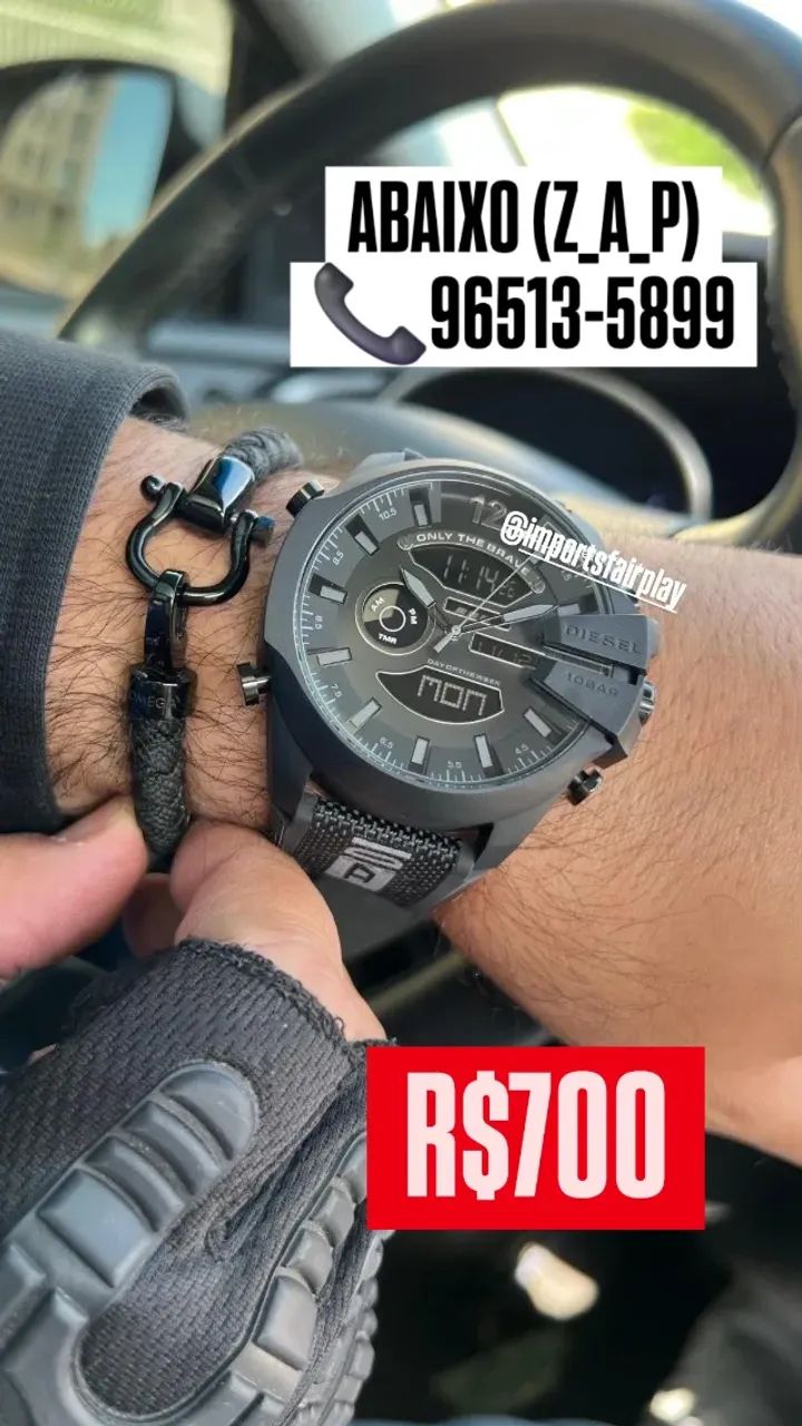 Relógio DIESEL 10 BAR ALL BLACK DIGITAL E ANALÓGICO  - Foto 2