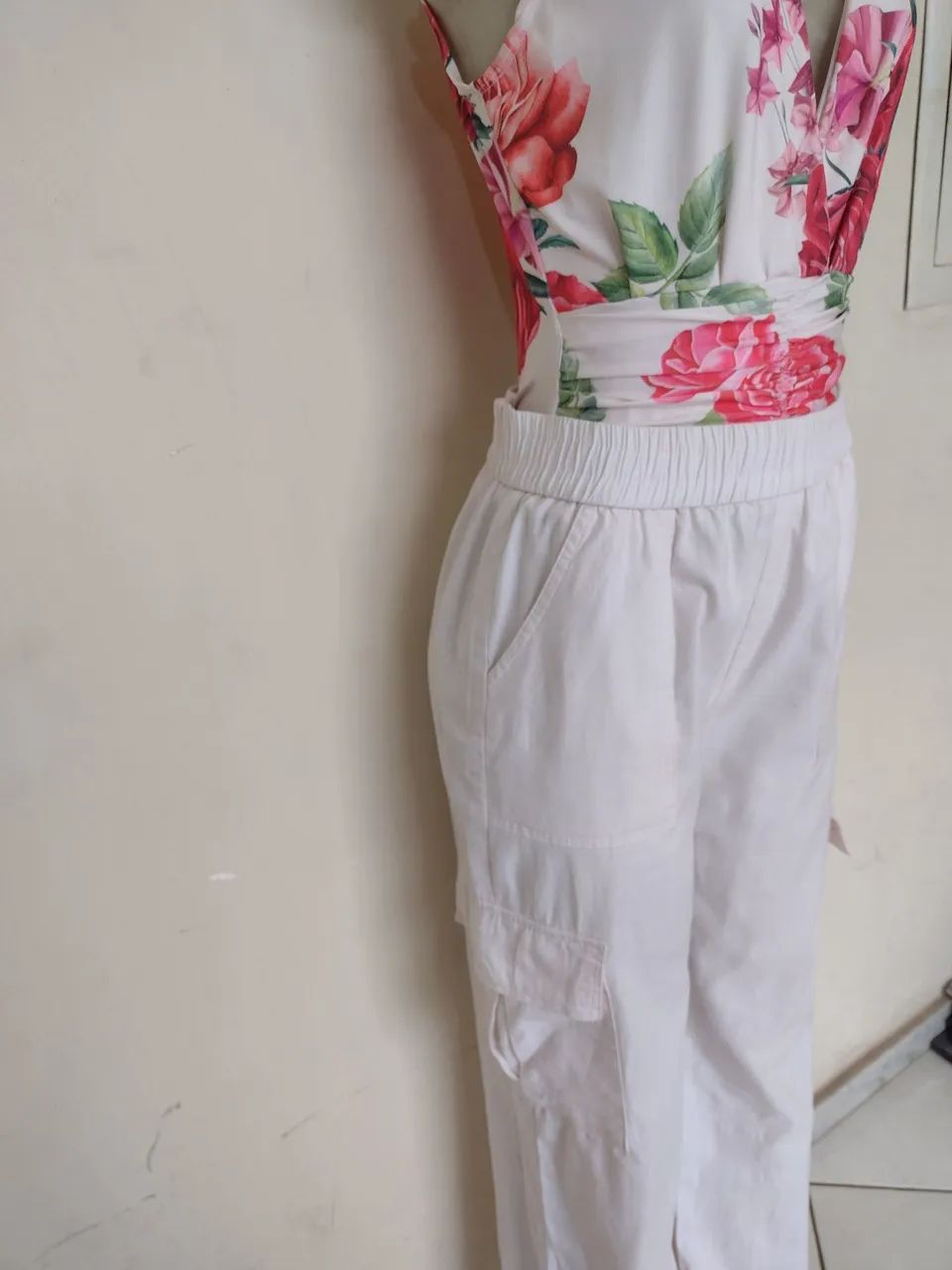 Calça de tecido Rosa bebê  - Foto 3