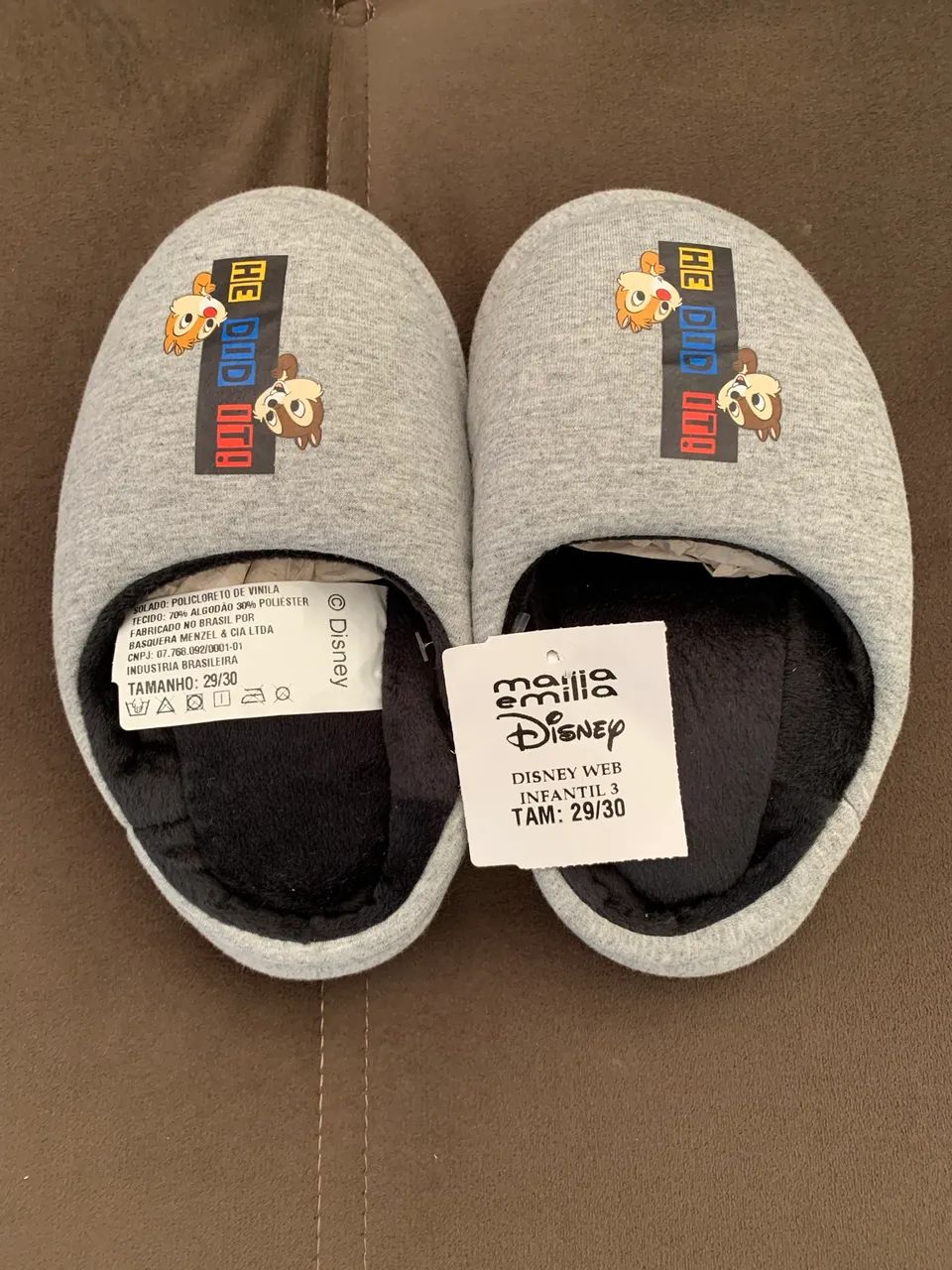 Pantufa infantil cinza - Foto 2