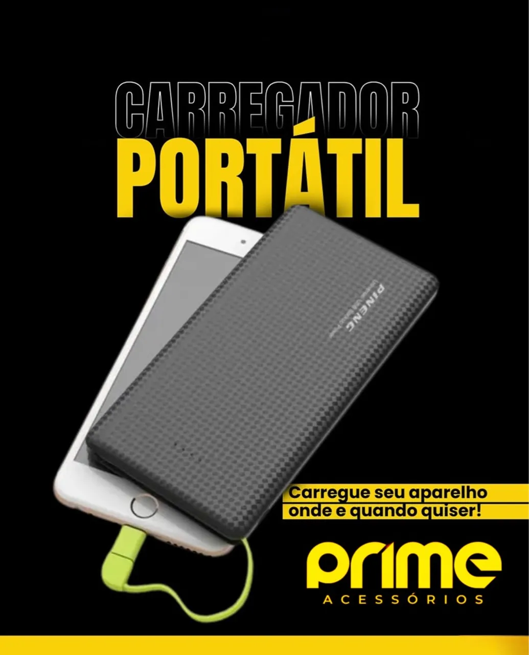 Carregador Portátil - Carregue seu celular onde quiser!
