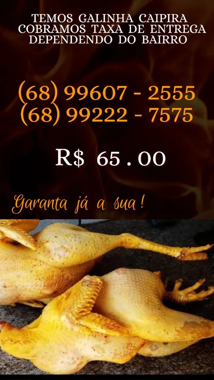 Galinha Caipira Fresquinha - Pronta para o seu pedido!