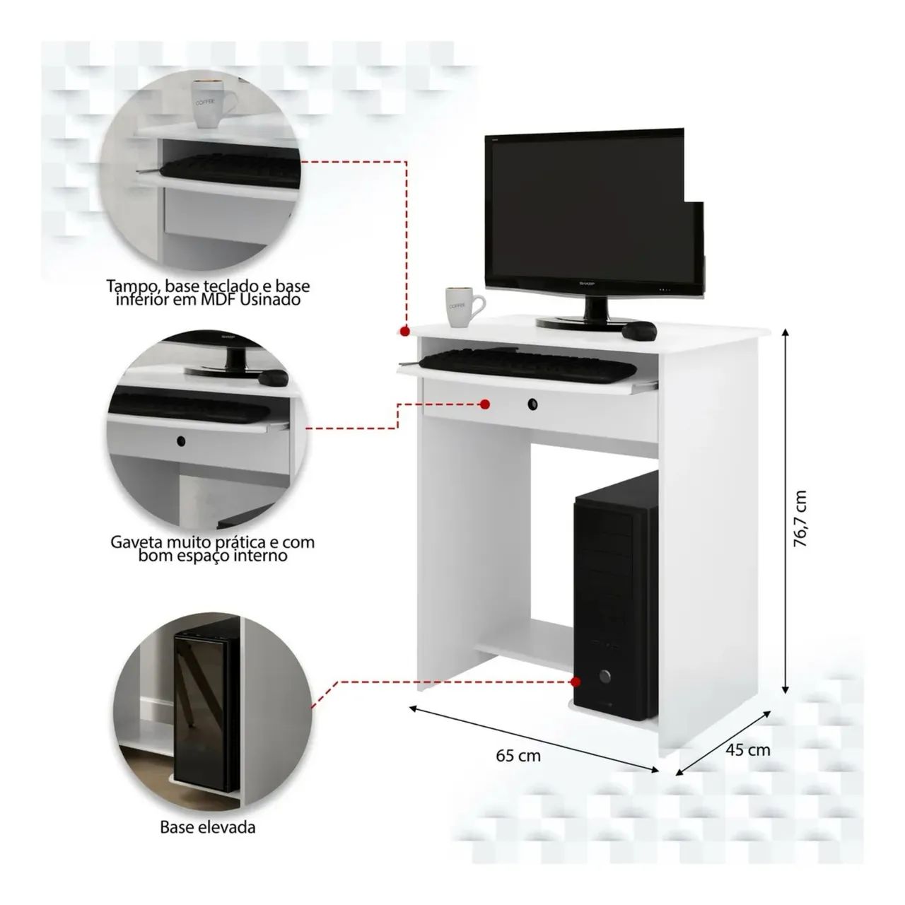 Mesa para computador com gaveta  - Foto 2