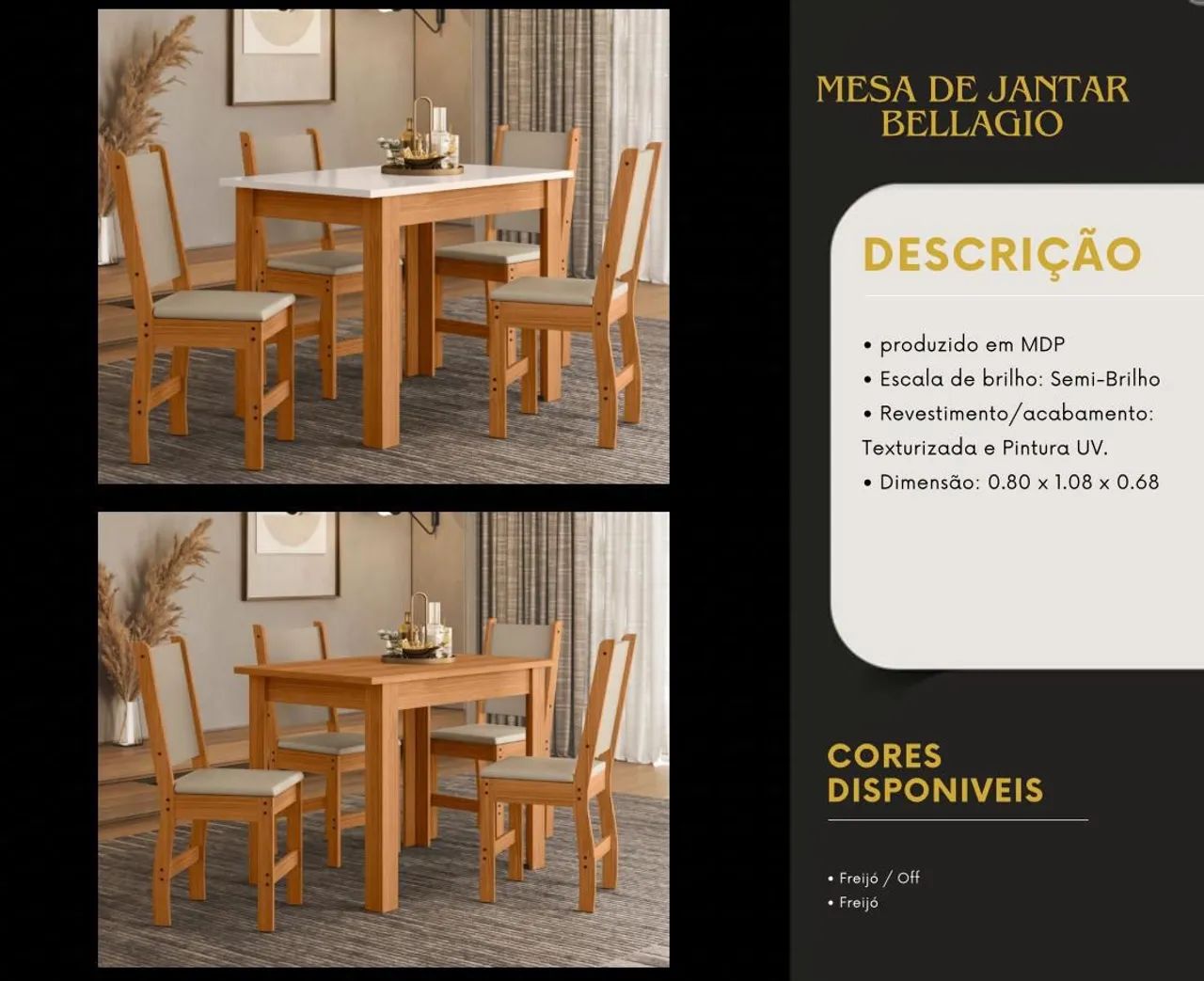 Mesa de 4 cadeiras