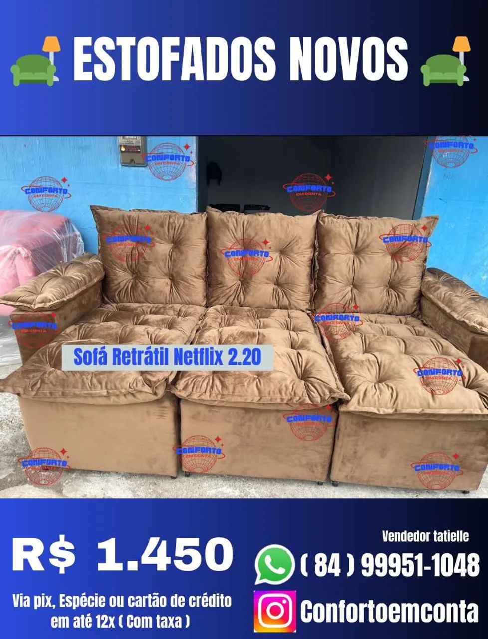 Sofá Retrátil Netflix 2.0 - Novo diretamente da fábrica  - Foto 4