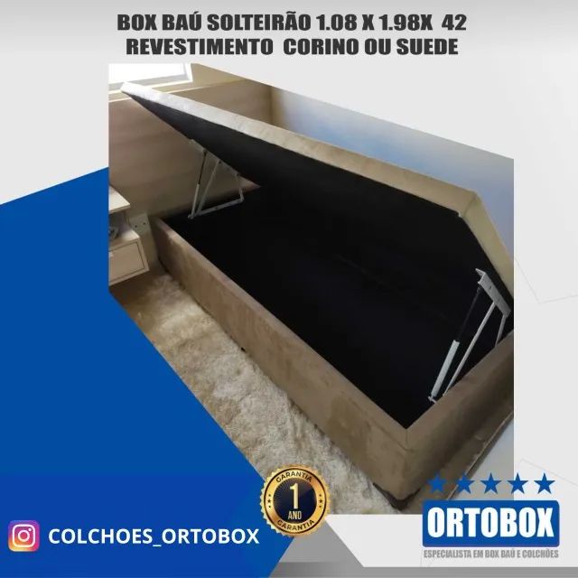 Cama Box Baú solteirão 108 por 198