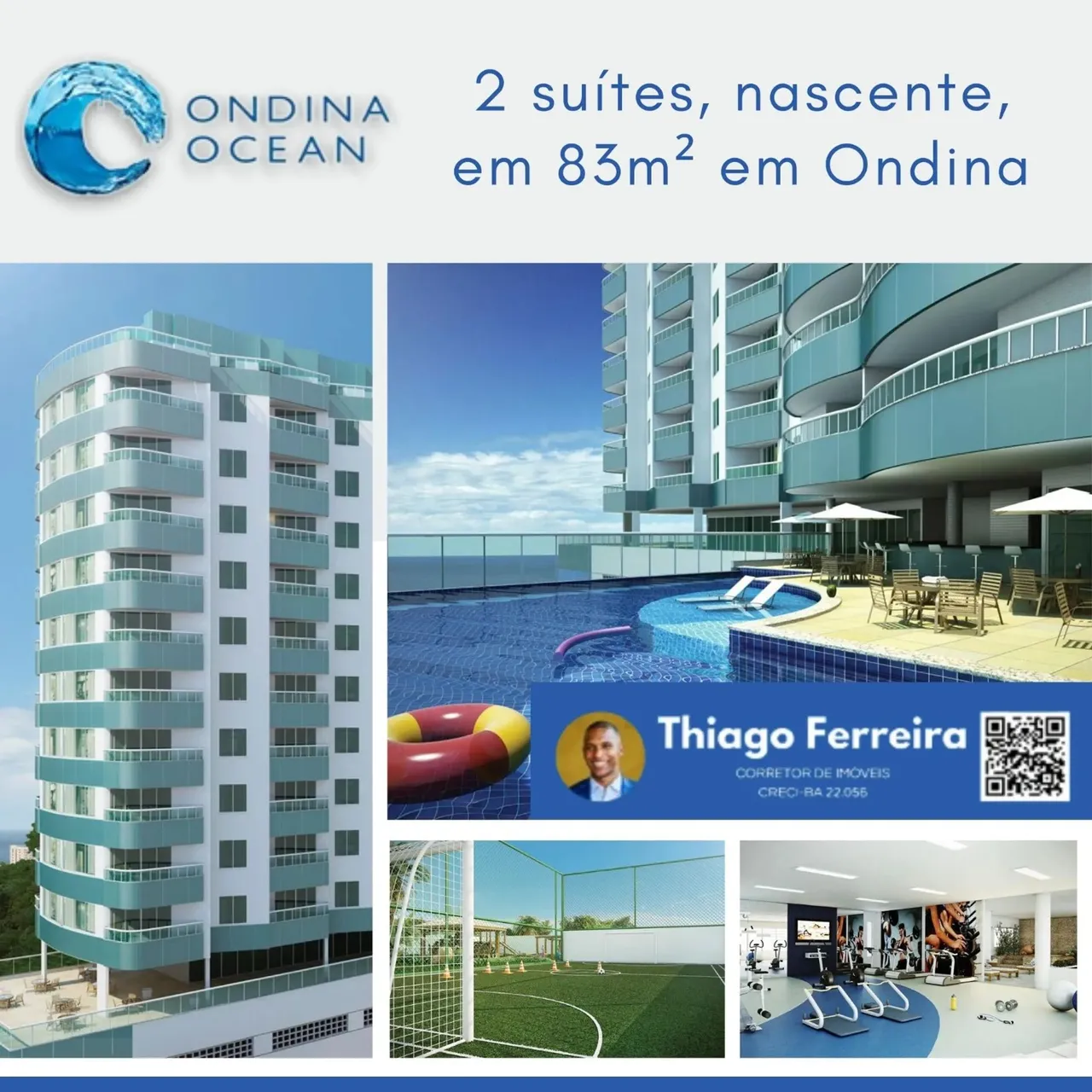 Ondina Ocean, 2 Suítes Distribuído Em 83M² E 2 Vagas De Garagem. 4L3BEH