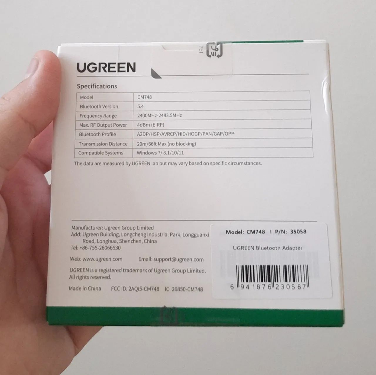 uGreen Bluetooth Adapter 5.4 USB (New/Sealed)64330129600642121