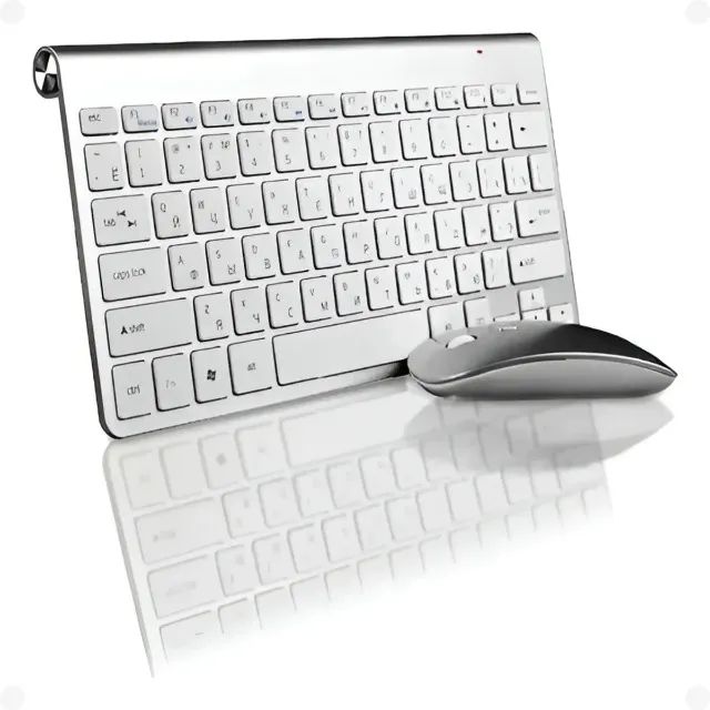 Teclado E Mouse Usb Sem Fio Wireless Pc Notebook Bm-t12 Compacto Slim 80% Kit