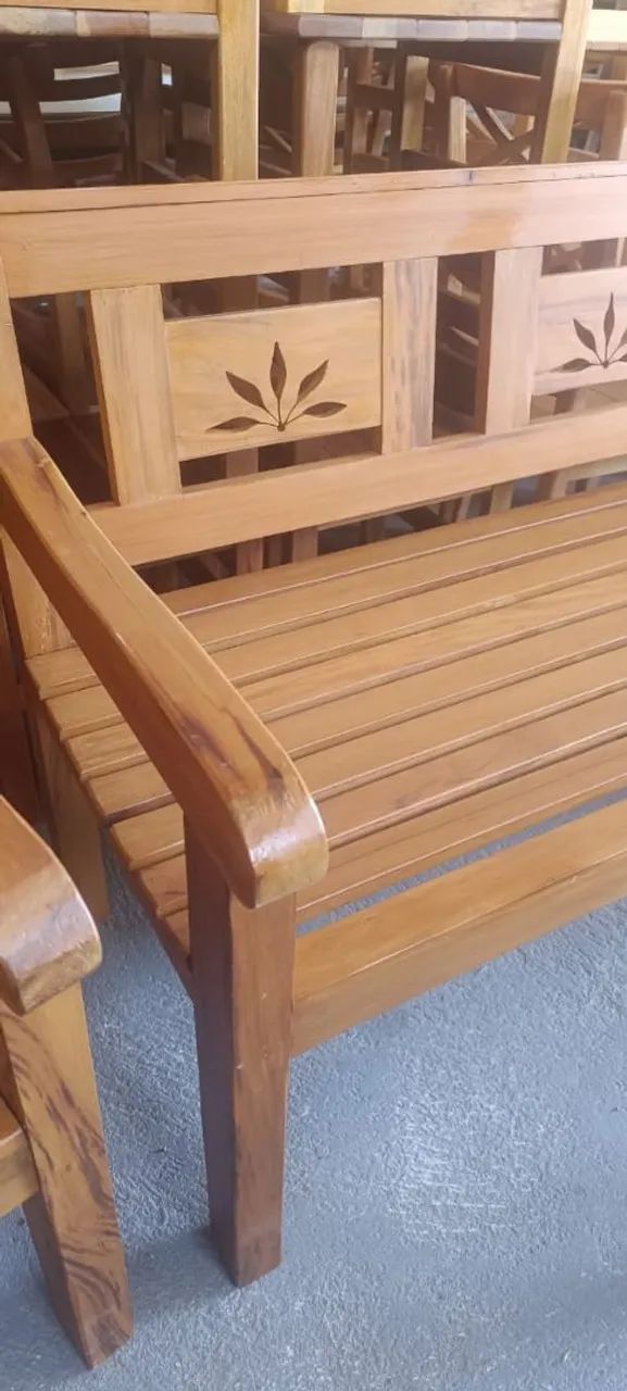 Bancos namoradeiras de madeira  Peroba-rosa 4 peças $ 2.499,00 sem juros a pronta entrega - Foto 4