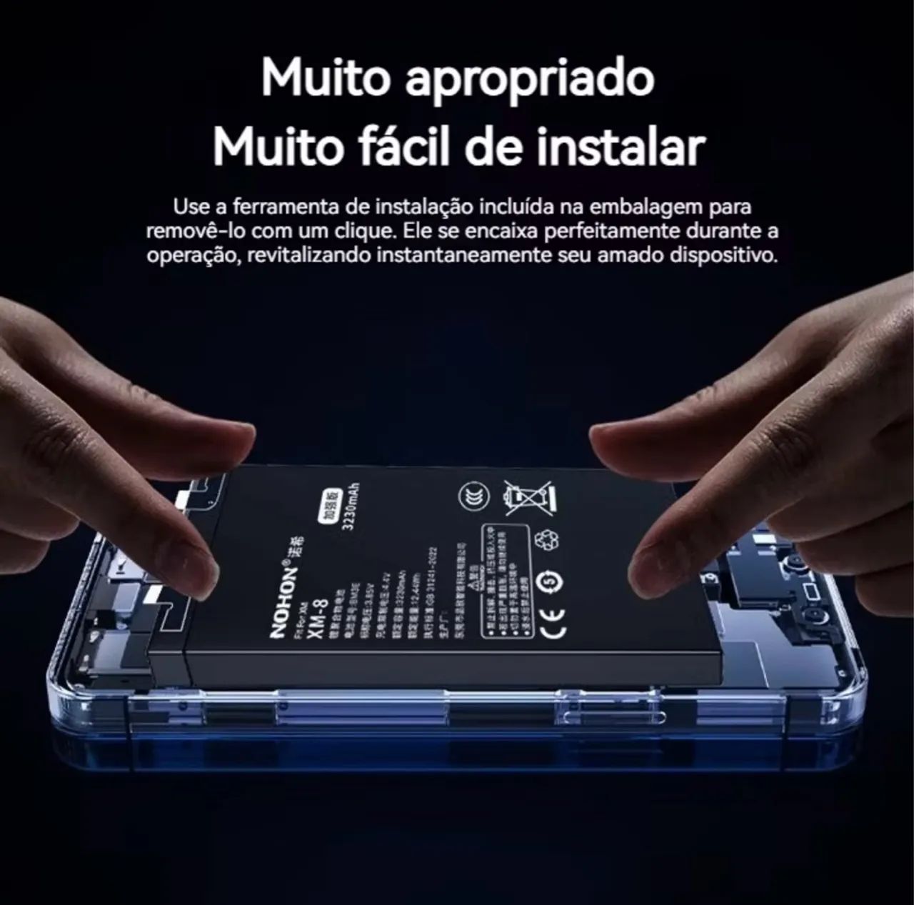 (Nova Lacrada) Bateria NOHON Para iPhone XS MAX De Alta Capacidade 3650mAh - Foto 5