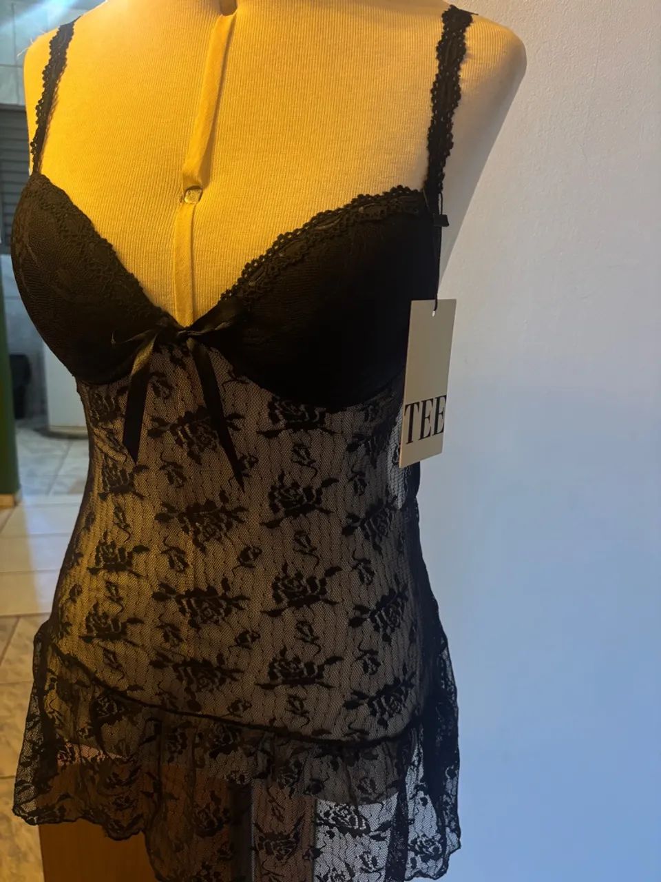 Camisola de renda preta - Foto 5
