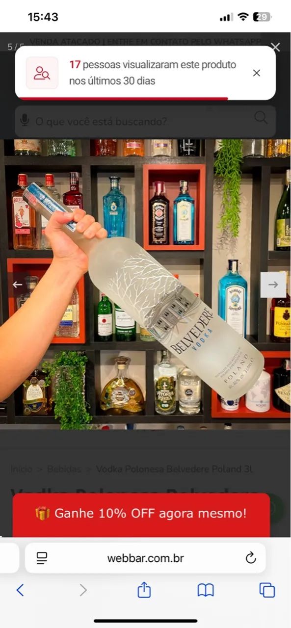 Vodka Belvedere 3L - Nova - Importada Original.