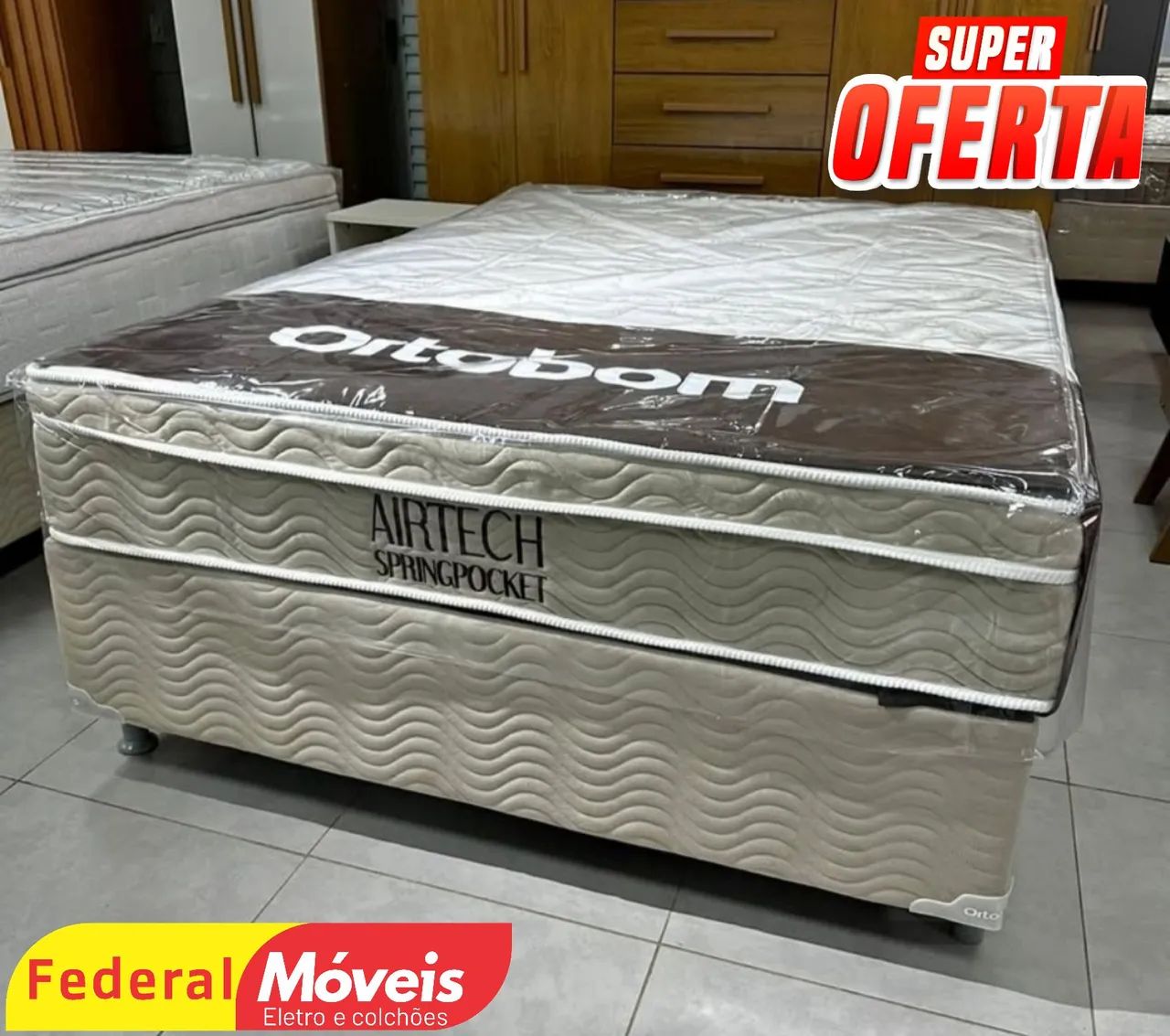 Cama Box Casal Ortobom 138x188cm - Preço Baixo é Aqui!!!