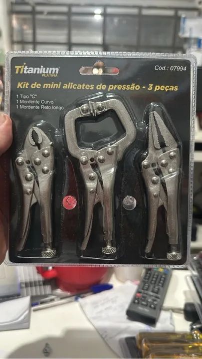 Kit de Mini Alicates de Pressão - 3 Peças - Titanium - Foto 3