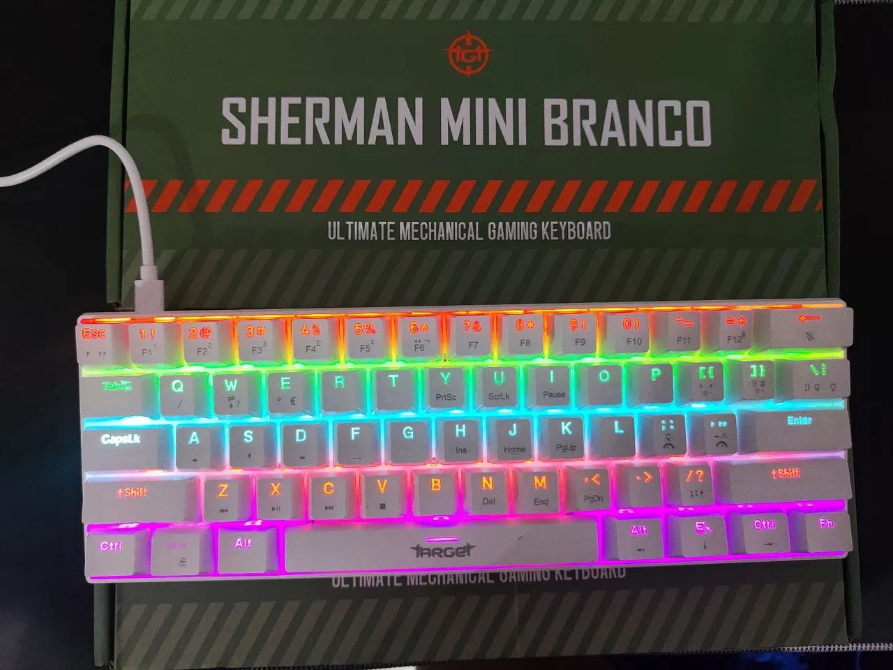 Teclado Mecânico Gamer Sherman Mini Branco