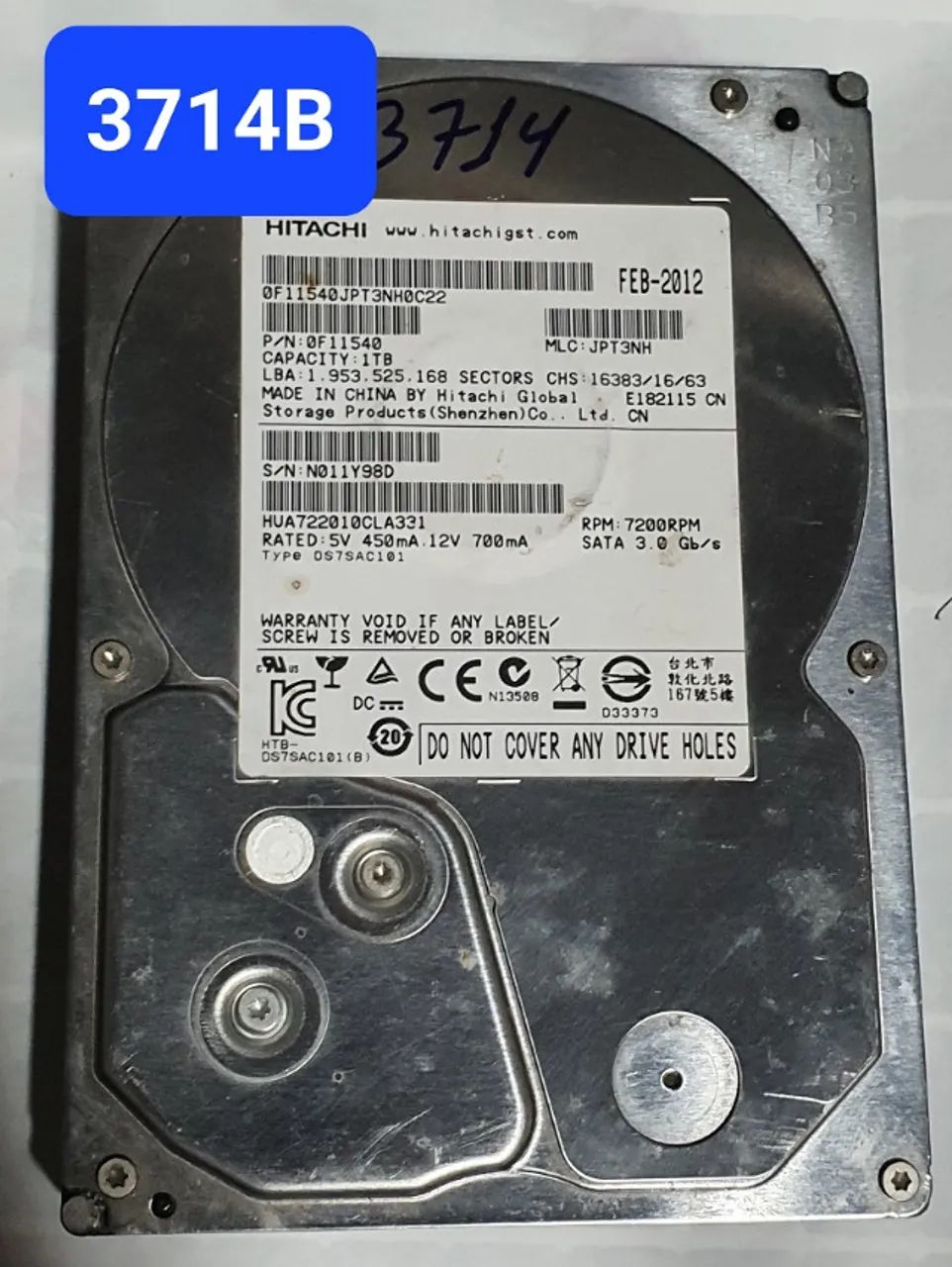 Placa Hd 1 Tb Hua722010cla331 - Cod. 3714b