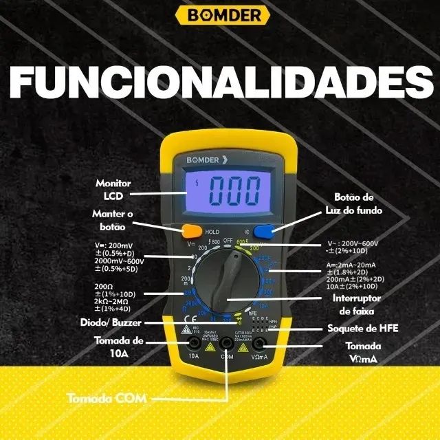 Promoção Caixa Fechada com 10 Peças Multímetro Digital R$ 23,90 un=R$239,00Cx