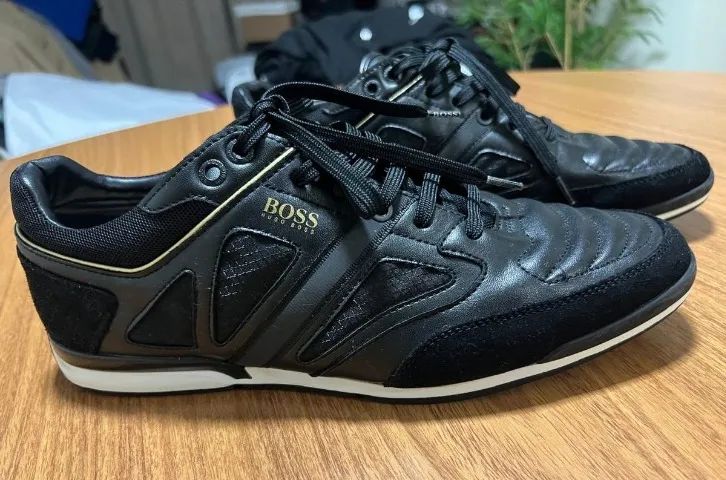 Tênis sneaker em couro Hugo Boss preto - 39 br (41 eur) - Foto 2