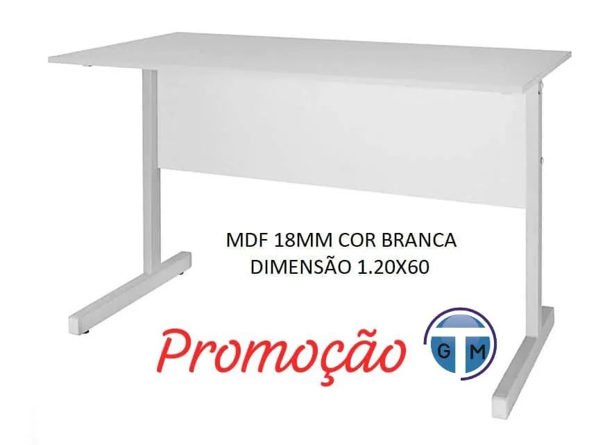 Mesa MDF tampo18mm pés de ferro 